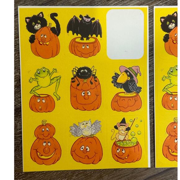 Vintage 80s Teachers Halloween Stickers Lot Reward Incentive Garfield Pumpkins - Picture 10 of 11